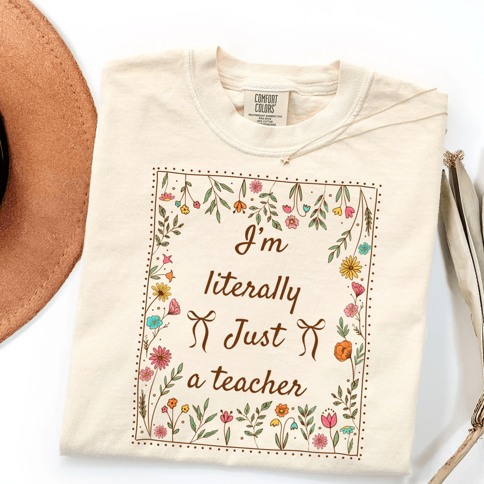 Im Literally Just a Teacher Shirt | Comfort Colors Funny Teacher Shirt Coquette Teacher Tee Gift