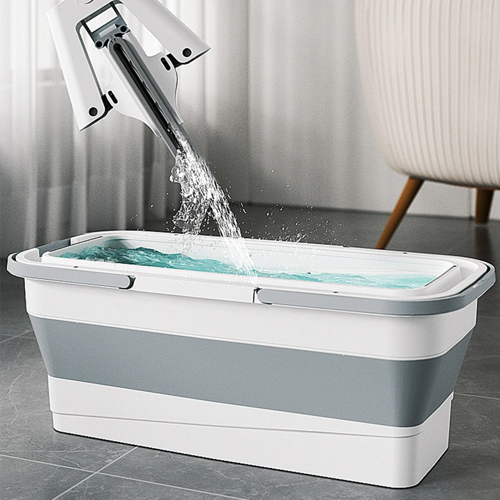 Foldable Mop Bucket Large Rectangular Laundry Barrel, Space-Saving Reusable Household Cleaning Basin