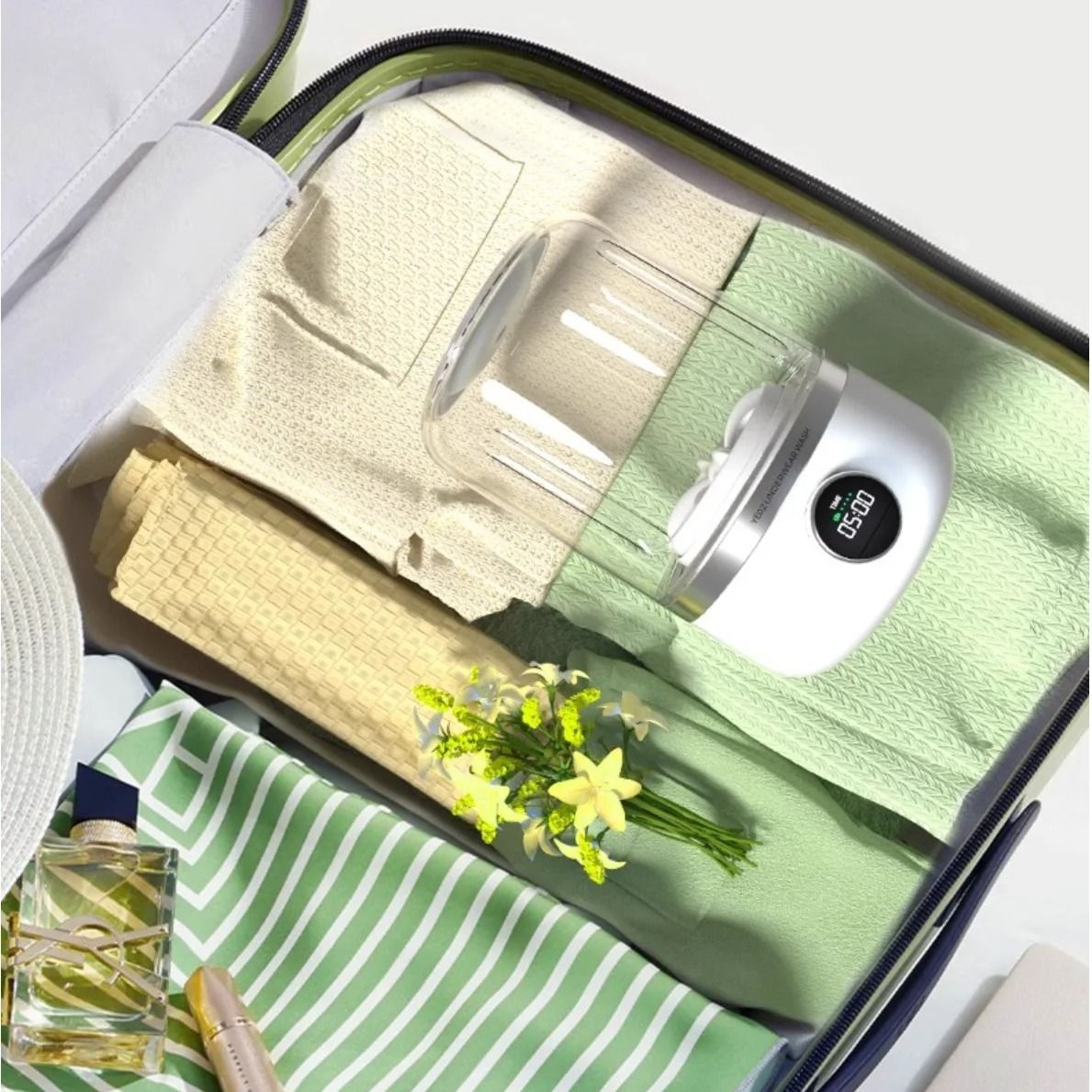 Compact Wireless Mini Laundry Bucket for Socks and Delicates