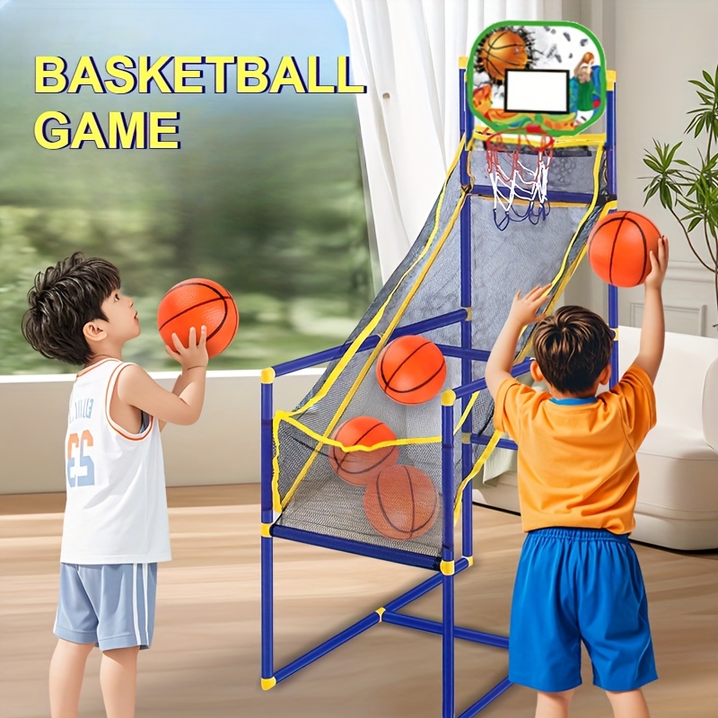 Kids Arcade Basketball Game Set Indoor Outdoor Hoop with Balls Pump