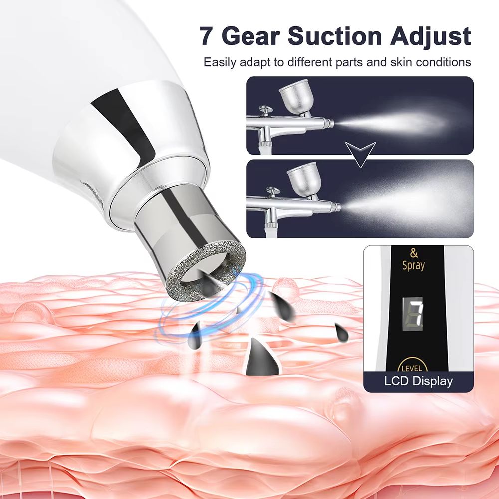 2-in-1 Diamond Microdermabrasion Machine with Hydrating Sprayer – Deep Facial Cleaning & Blackhead Remover