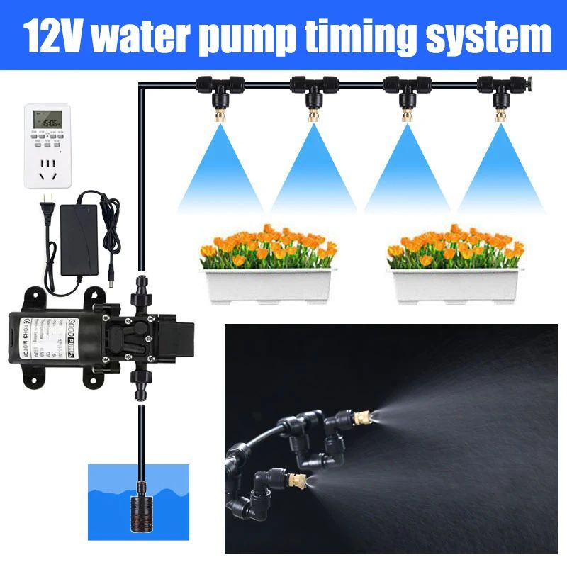 Premium Garden Irrigation Timer & Automatic Garden Watering System with Fog Misting Irrigation Kit