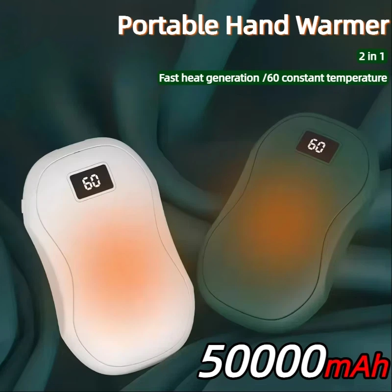 Fast Heating Portable Hand Warmer Digital Display Safe Double Sided Warmth for Winter