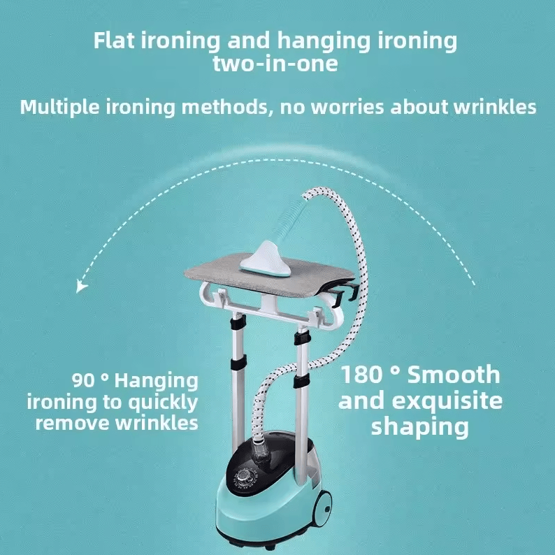 EU Handheld Double-Rod Garment Steamer – Fast-Heating Vertical Clothes Steaming Iron