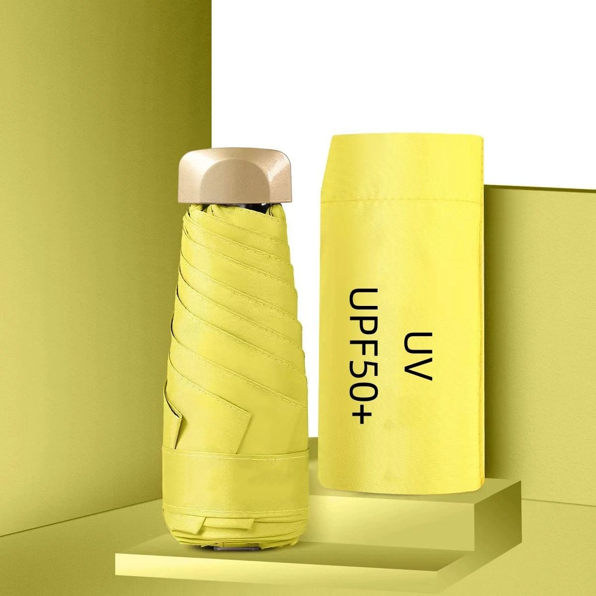 Mini Pocket Sun and Rain Capsule Umbrella with Vinyl UV Protection