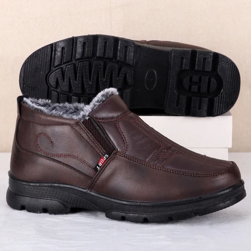 Men's Waterproof Casual Snow Boots, Winter Fashion Non-slip Cotton Shoes