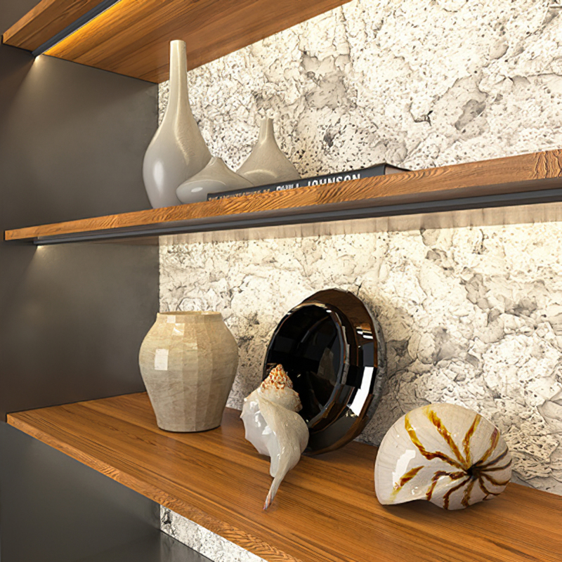 Oblique Beam Inward Angle LED Strip for Cabinet Shelf Edge Side Light Emitting Surface Mounted No Slotting