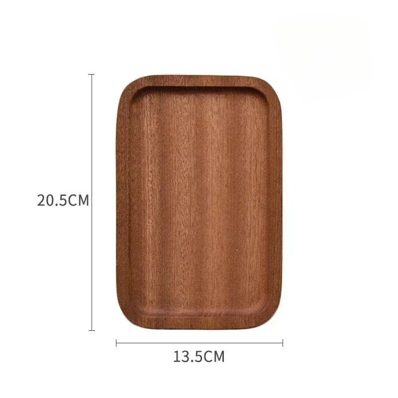 Japanese Style Rectangular Wooden Dinner Plate Walnut Wood Serving Tray