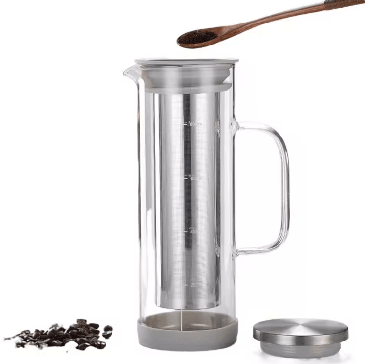 Airtight Cold Brew Coffee Maker – Double-Layer Iced Coffee & Tea Pitcher with Filter