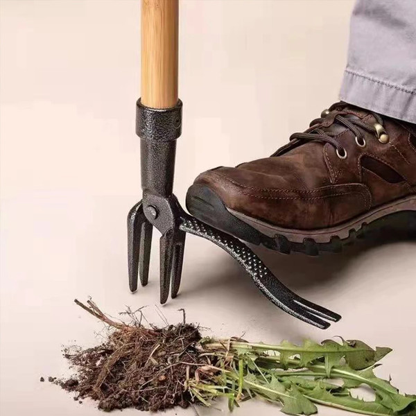 Effortless Yard Care - Standing Weed Puller Tool, Bend-Free Carbon Steel Design for Root Extraction