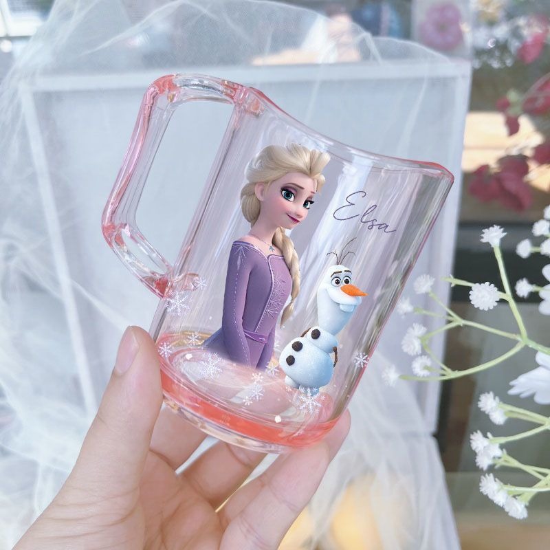 Frozen Water Cup Cute Cartoon Princess Elsa Childrens Mouthwash Cup, Kawaii Beautiful Girl Brushing Cup, Plastic Girl
