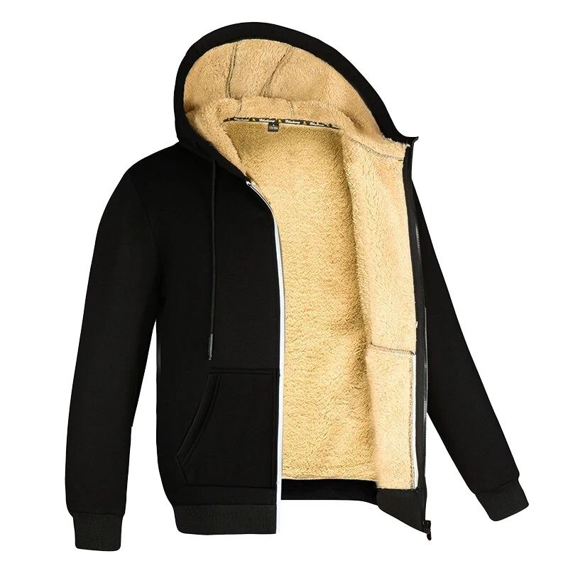 Winter Lambswool Thermal Coat – Thickened Hooded Fleece Jacket for Men & Women