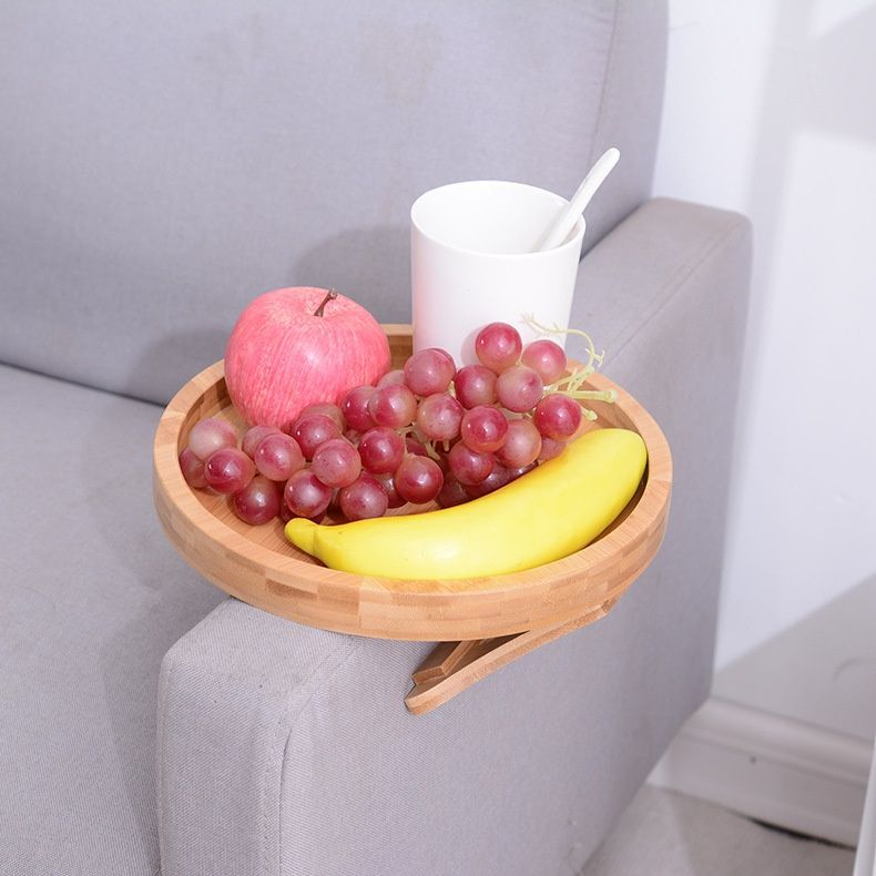 Wooden Sofa Armrest Clip On Tray Table