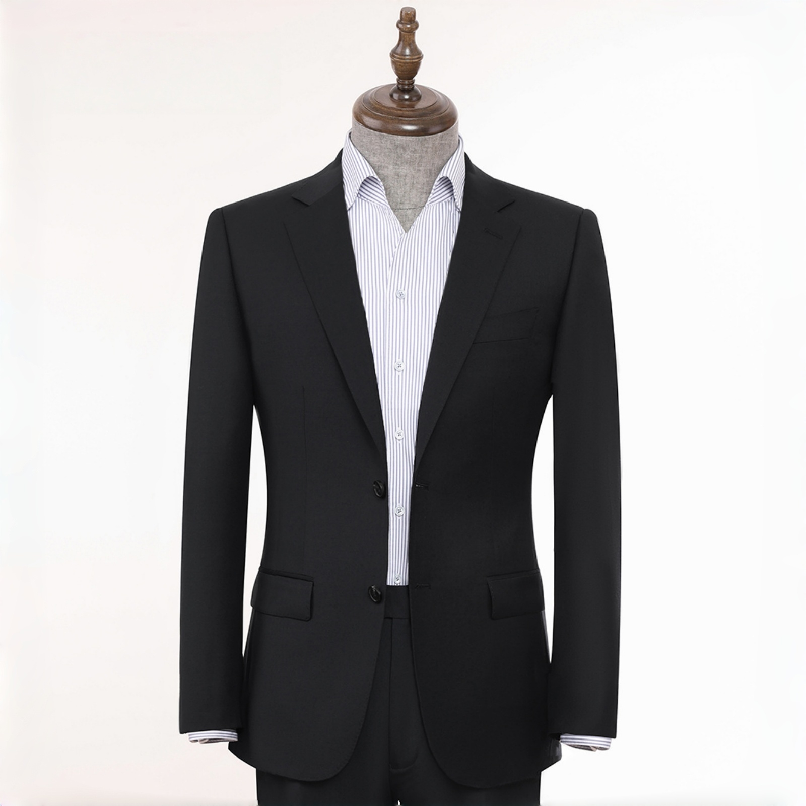 Machine-Washable 70% Wool Men’s Black Business Suit Jacket