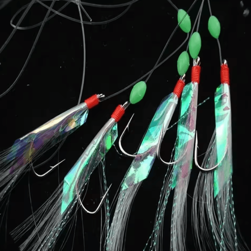 5-Piece Multi-Color Soft Fishing Lure Set – Imitation Fish & Shrimp Bait with Crystal Barbed Hooks