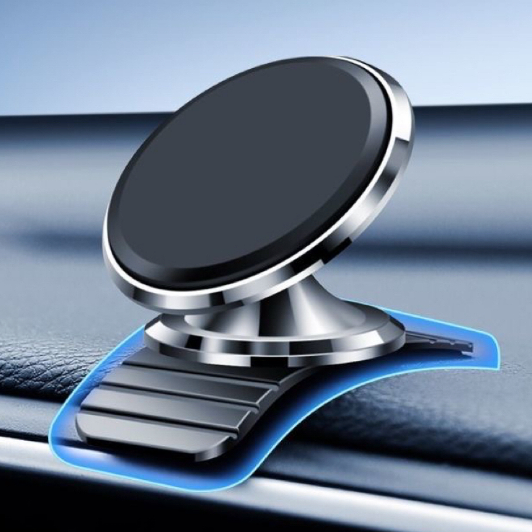 360 Rotation Car Mobile Phone Holder, Strong Magnetic Suction Mount, Soft Base Dashboard Universal Stand