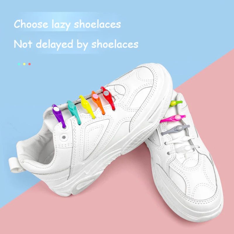 12 PCS No-Tie Stretch Silicone Shoelaces