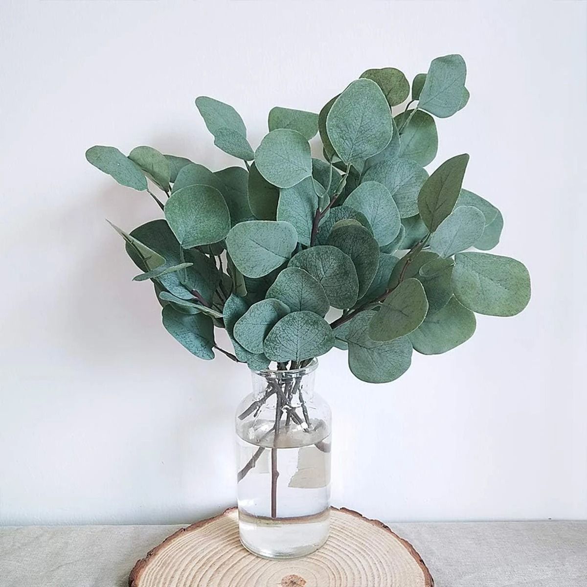 10PCS Artificial Eucalyptus Stems, Silk Faux Greenery for DIY Home Decor & Wedding Arrangements