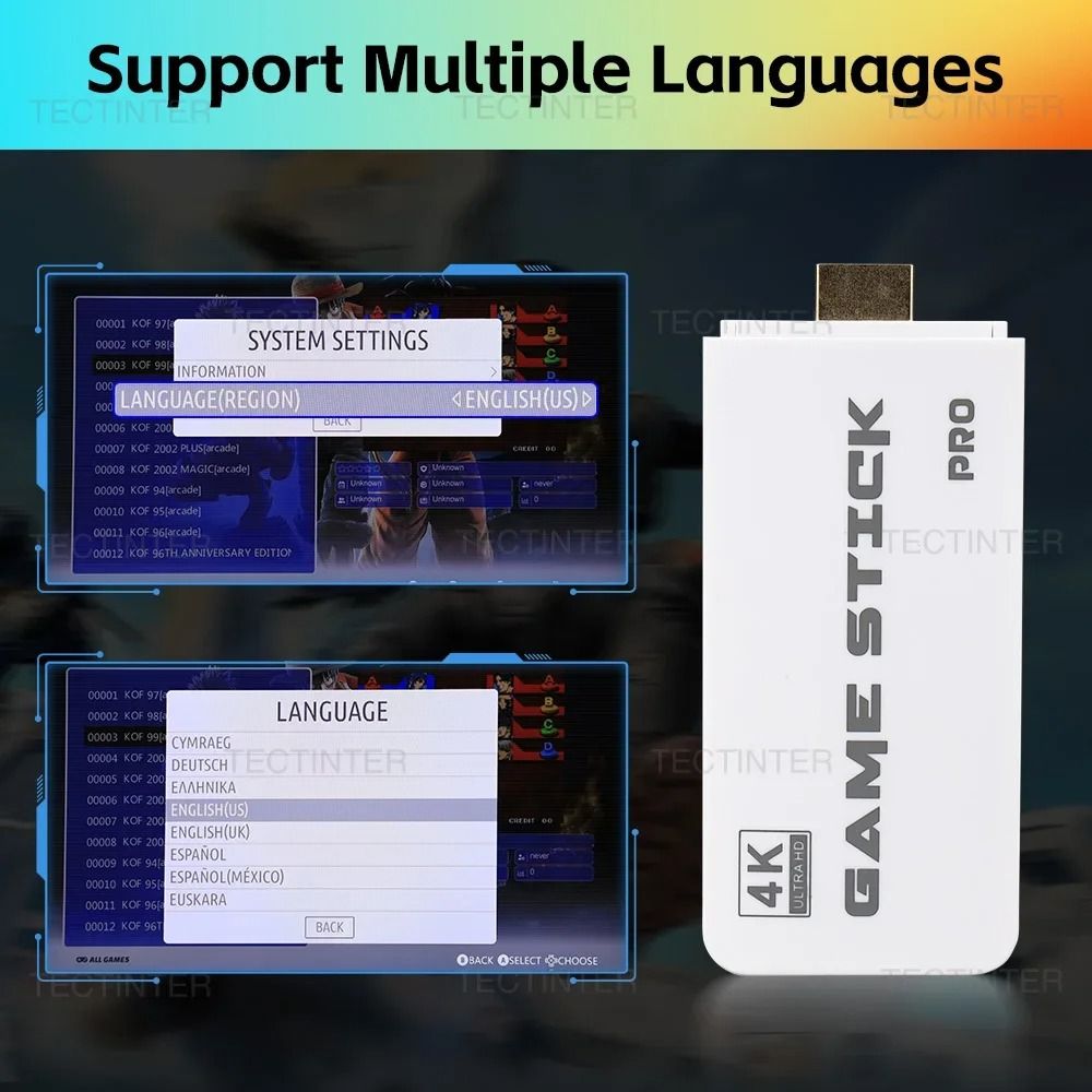 4K Ultra HD Retro Game Stick – 20,000+ Classic Games with Dual 2.4G Wireless Controllers