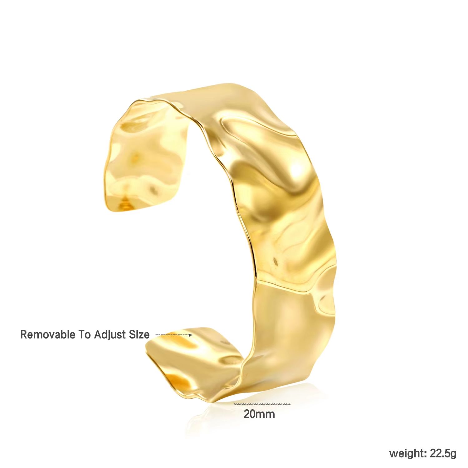 LUXUSTEEL Flower Cuff Bracelet – Women's 18K Gold Plated Stainless Steel Bangle, No-Fade Elegant Jewelry