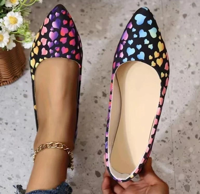 Women Pointed Toe Flat Ballerina Shoes