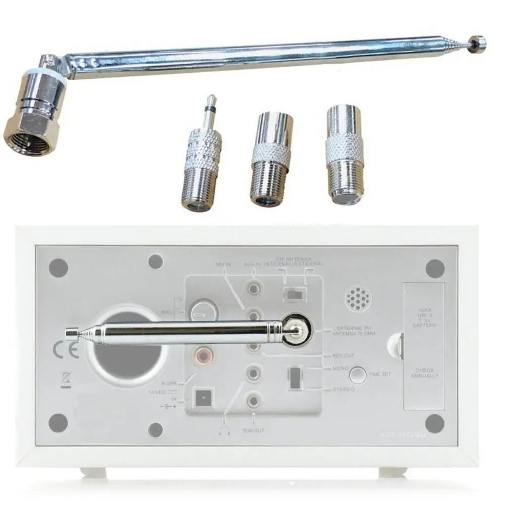 Telescopic FM DAB Antenna 3.5mm Radio Aerial with Adapter Set