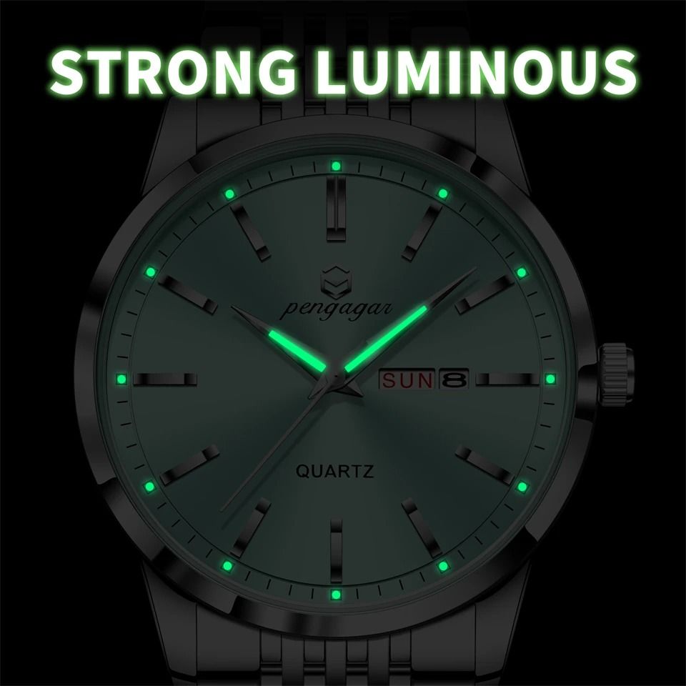 Luxury Stainless Steel Watch – Waterproof Luminous Business Quartz Timepiece