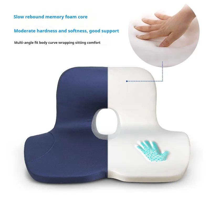 L-Shaped Memory Foam Office Seat Cushion with Anti-Slip Support