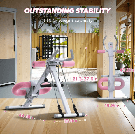 MERACH Adjustable Ab Machine Trainer Foldable Core and Abdominal Exercise System with Knee Protection