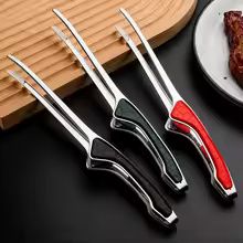Stainless Steel Kitchen Serving Tongs Non Slip Grip Cooking Food Tongs
