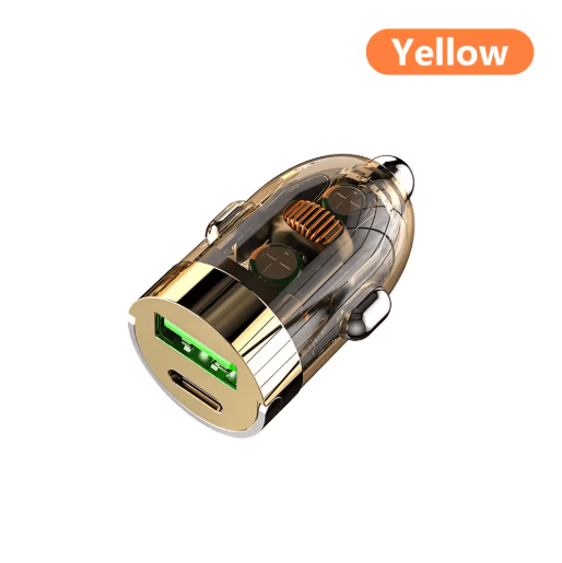 120W PD20W USB C Car Charger Mini Dual Port Fast Charging Adapter with Pull Ring