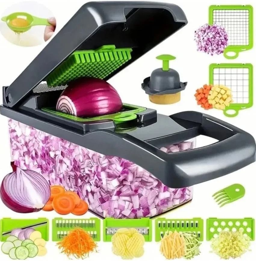 Multifunctional Vegetable Chopper and Slicer with Handle and Drain Basket
