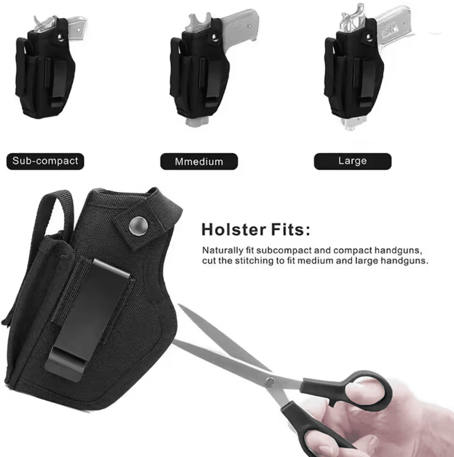 Universal Concealed Carry Gun Holster with Bullet Clip Belt Mount