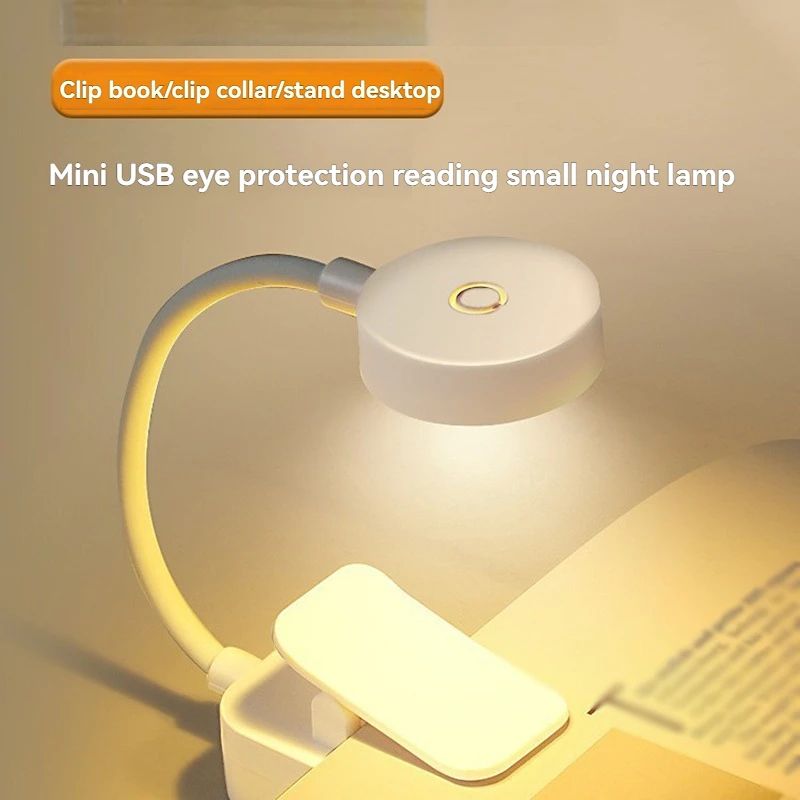 Mini USB Rechargeable Clip-On LED Reading Lamp
