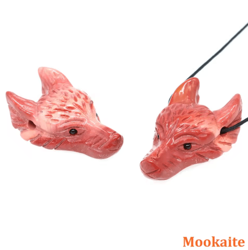 SpiritWolf Crystal Wolf Head Pendant – Hand-Carved Gemstone Necklace Charm