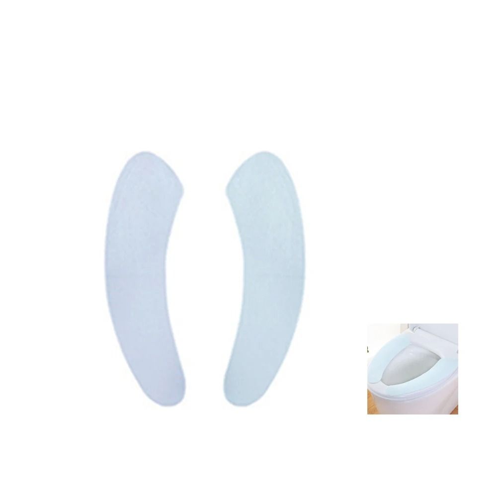 Self-Adhesive Plush Toilet Seat Pads – 1 Pair Washable Sticky Thermal Closestool Mat
