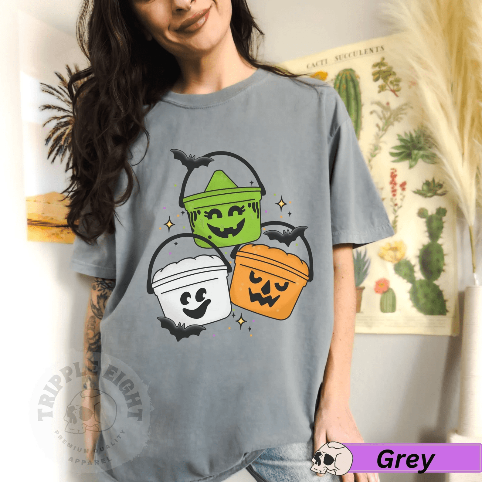 Vintage Halloween Bucket Shirt – Retro 90s Boo Pails Graphic Tee Cute Spooky Season Shirt