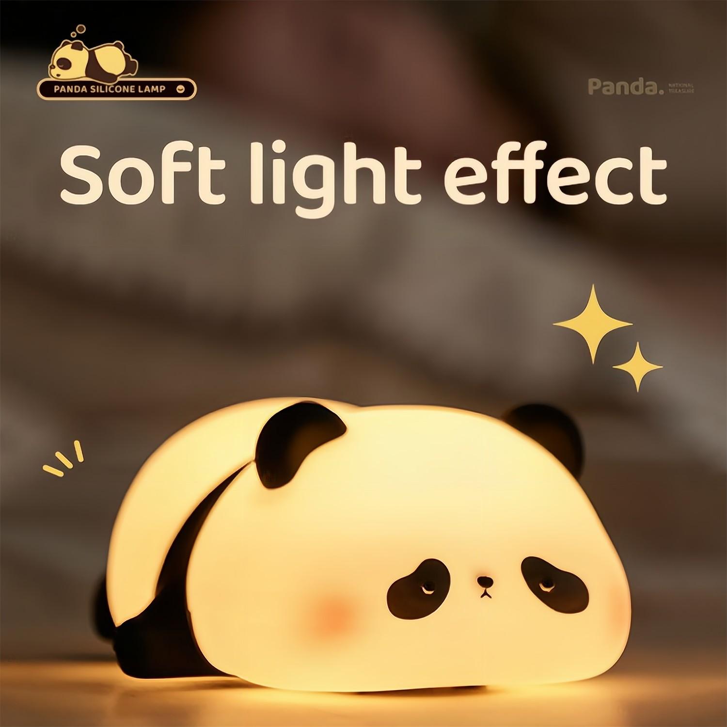 USB Rechargeable LED Night Lights, Cute Sheep Panda Rabbit Silicone Bedside Decor for Kids