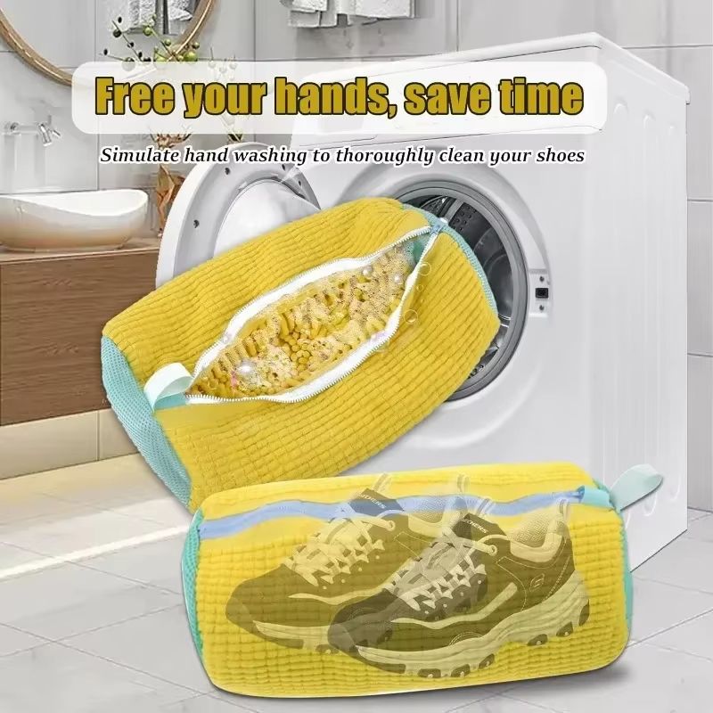 Premium Fluffy Laundry Shoe Bag with Zipper – Gentle Cleaning for Sneakers & Casual Shoes