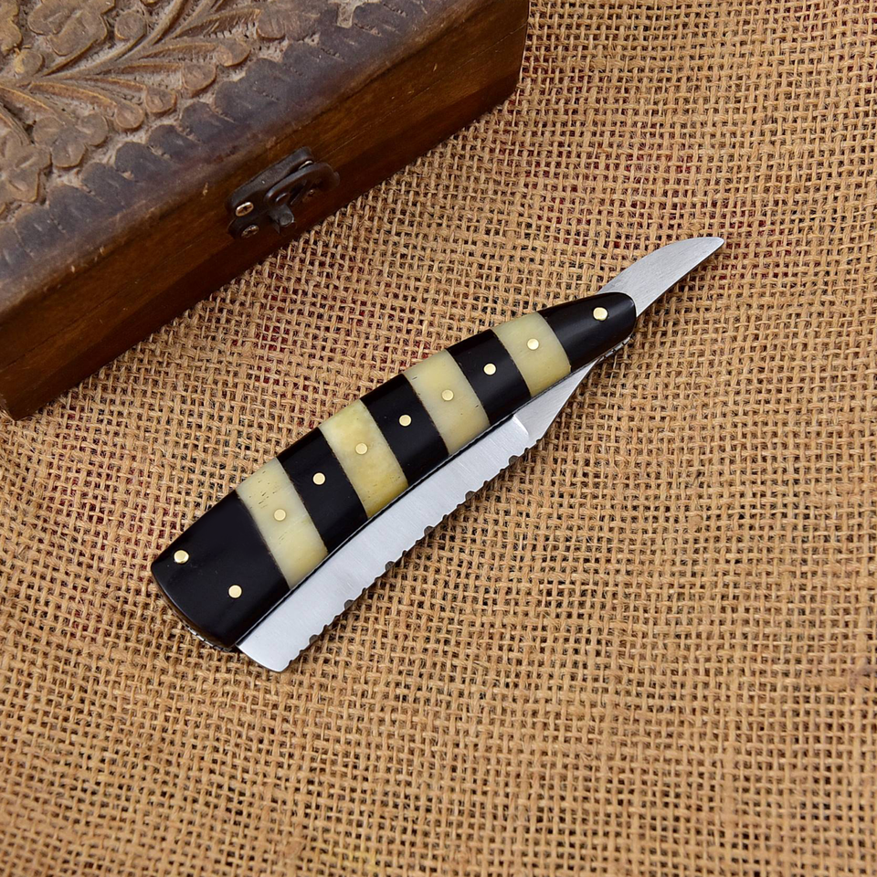 Custom Handmade Wet Shave/Barber/Salon D2 Steel Straight Cut Throat Razor