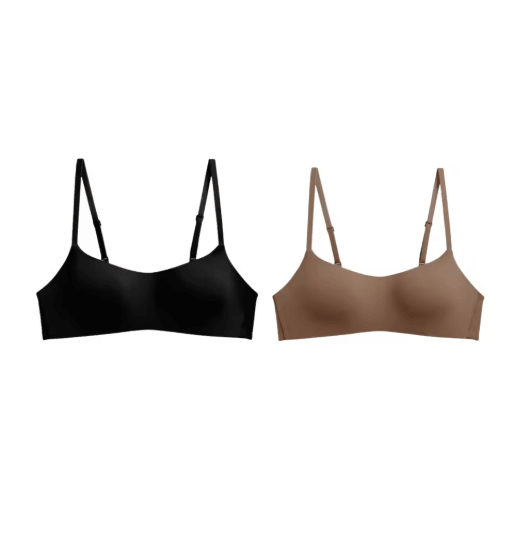 2 Piece Seamless Wireless Tube Top Bralette Set for Small Bust Comfort