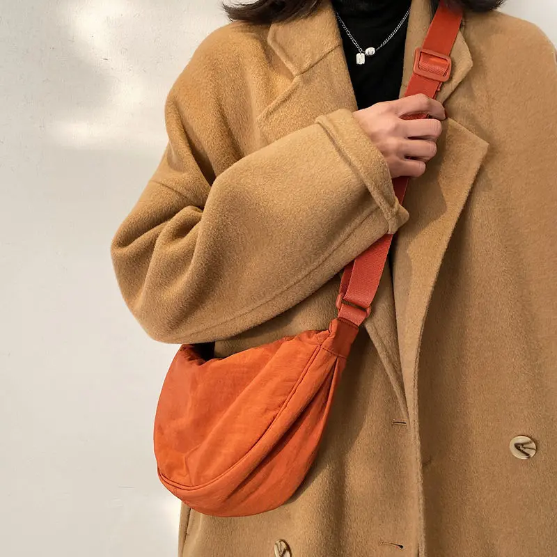 Fashion Ladies Nylon Hobos Messenger Bag, Vintage Small Shoulder Bags, Simple Design Women's Purse