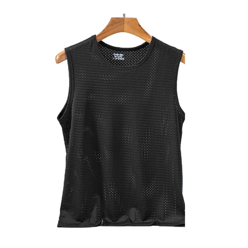 Men Mesh Tank Top Fitness Sleeveless Shirt Breathable Gym Vest