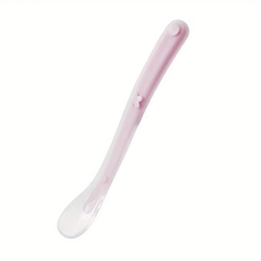 Soft-Touch Silicone Baby Feeding Spoon with Matte Surface - Safe Training Tableware