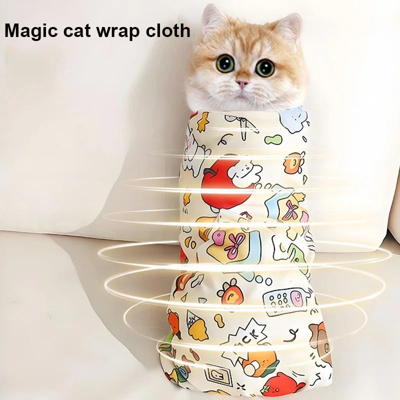 Cat Grooming Wrap Self Adherent Swaddle for Nail Clipping