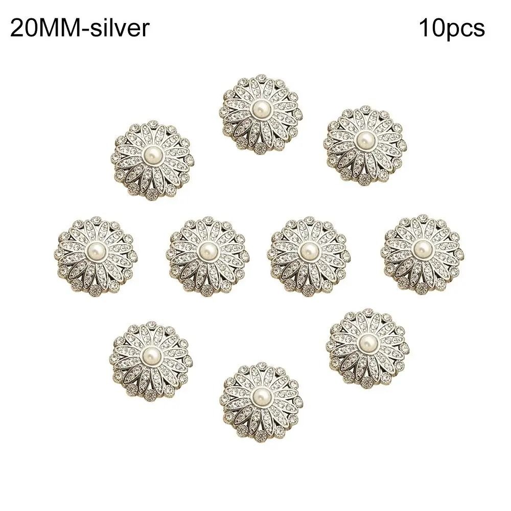 Retro Metal Pearl Button Gallery | High-Fidelity Diamond-Encrusted Clothing Accents & Sewing Jewelry