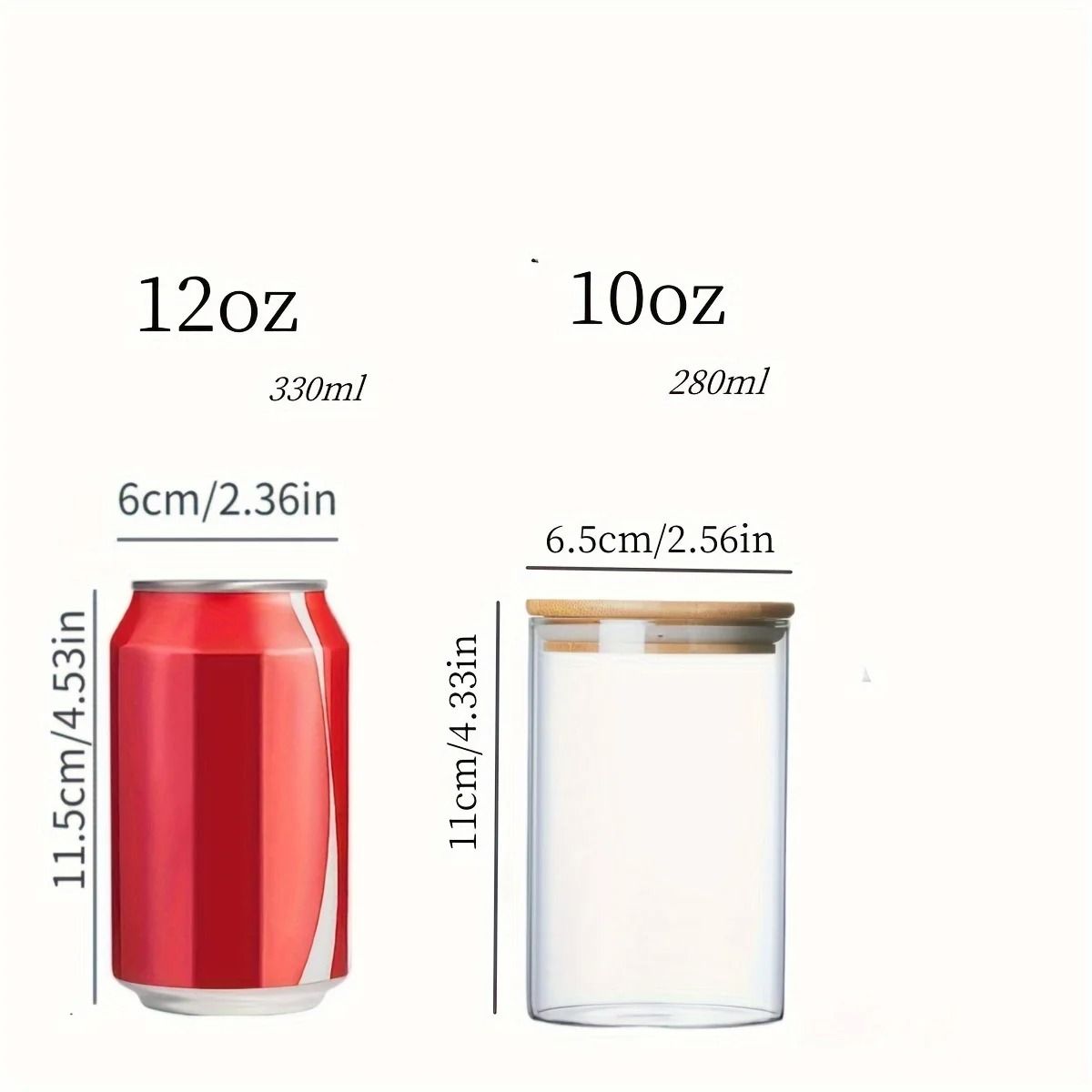 Glass Jar with Bamboo Lid 10oz Airtight Food Storage Container