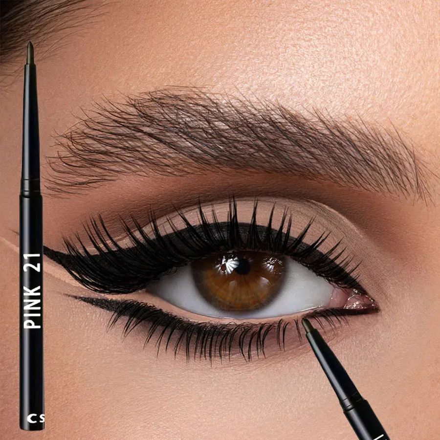 3-Piece Waterproof Black Eyeliner Pencil Set - Smudge-Proof, Long-Lasting Cream Liner