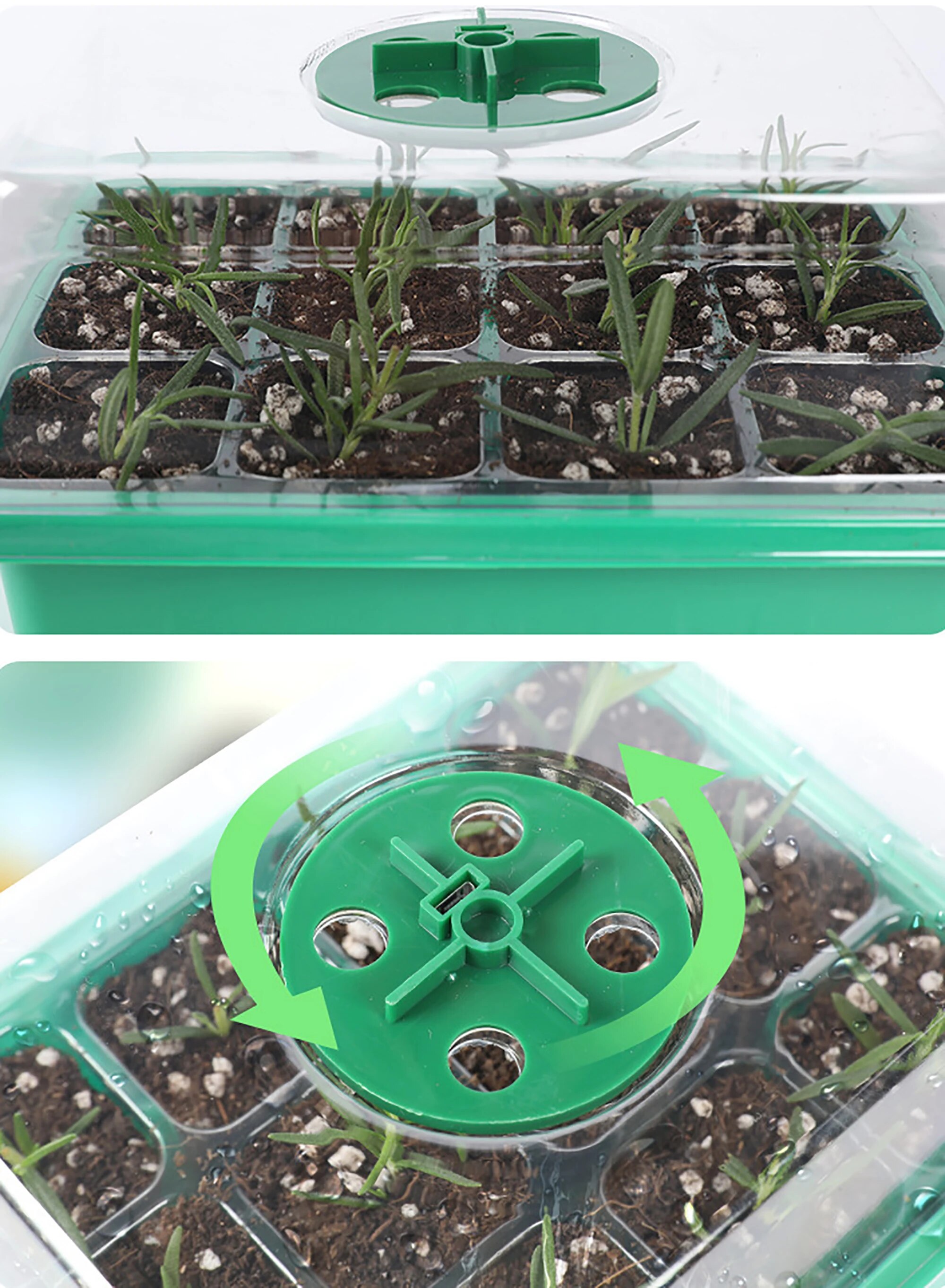 Adjustable LED Grow Light Seed Starter Tray Box for Optimal Seedling Germination - Nursery Pot with Ventilation and Humi