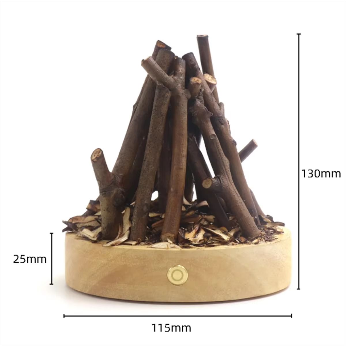 USB Rechargeable Flameless Bonfire Night Light 3 Mode Ambient Fire Lamp